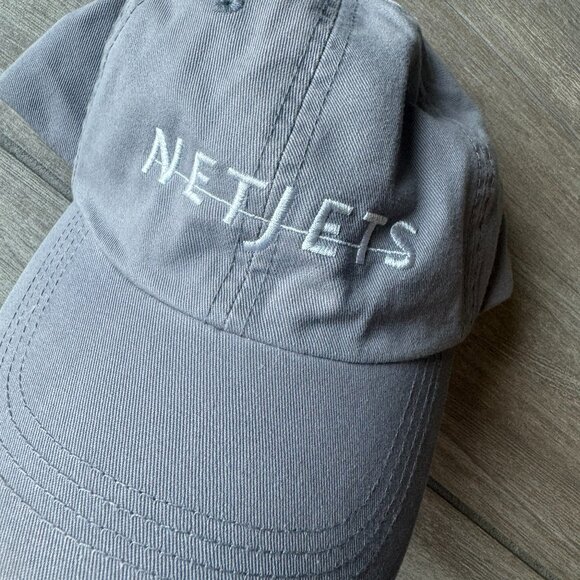 Grey "NETJETS" Adjustable Hat - Picture 1 of 5